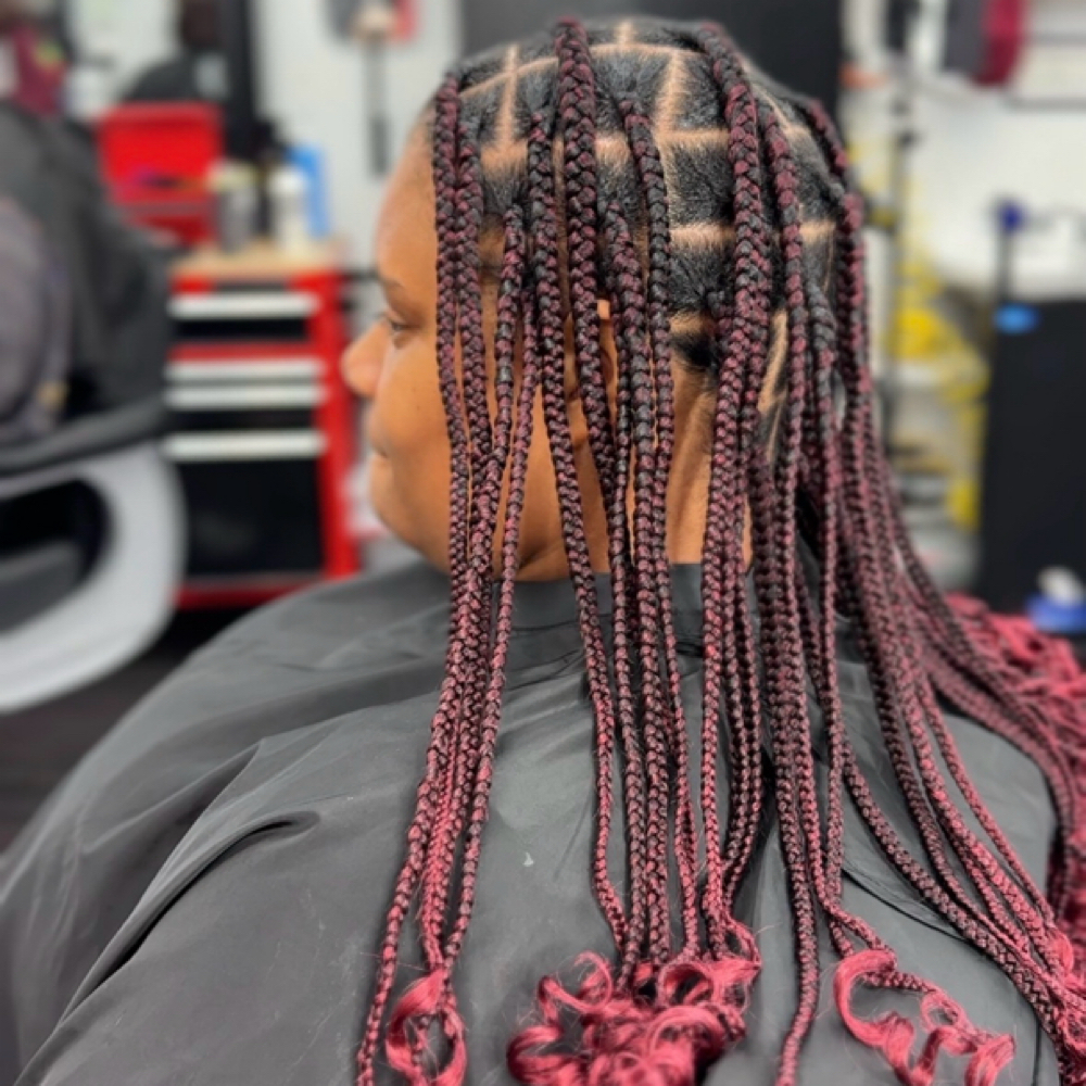 Womens Medium Box Braids at Chela Cuts in Raleigh, NC