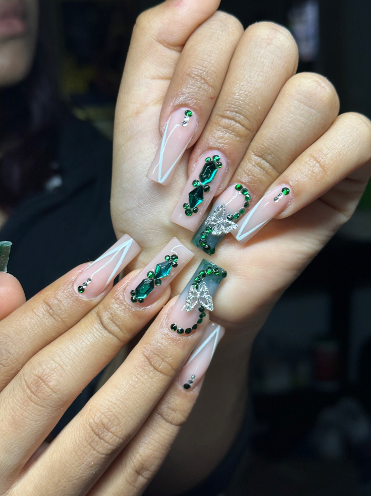 Rhinestones select nails
