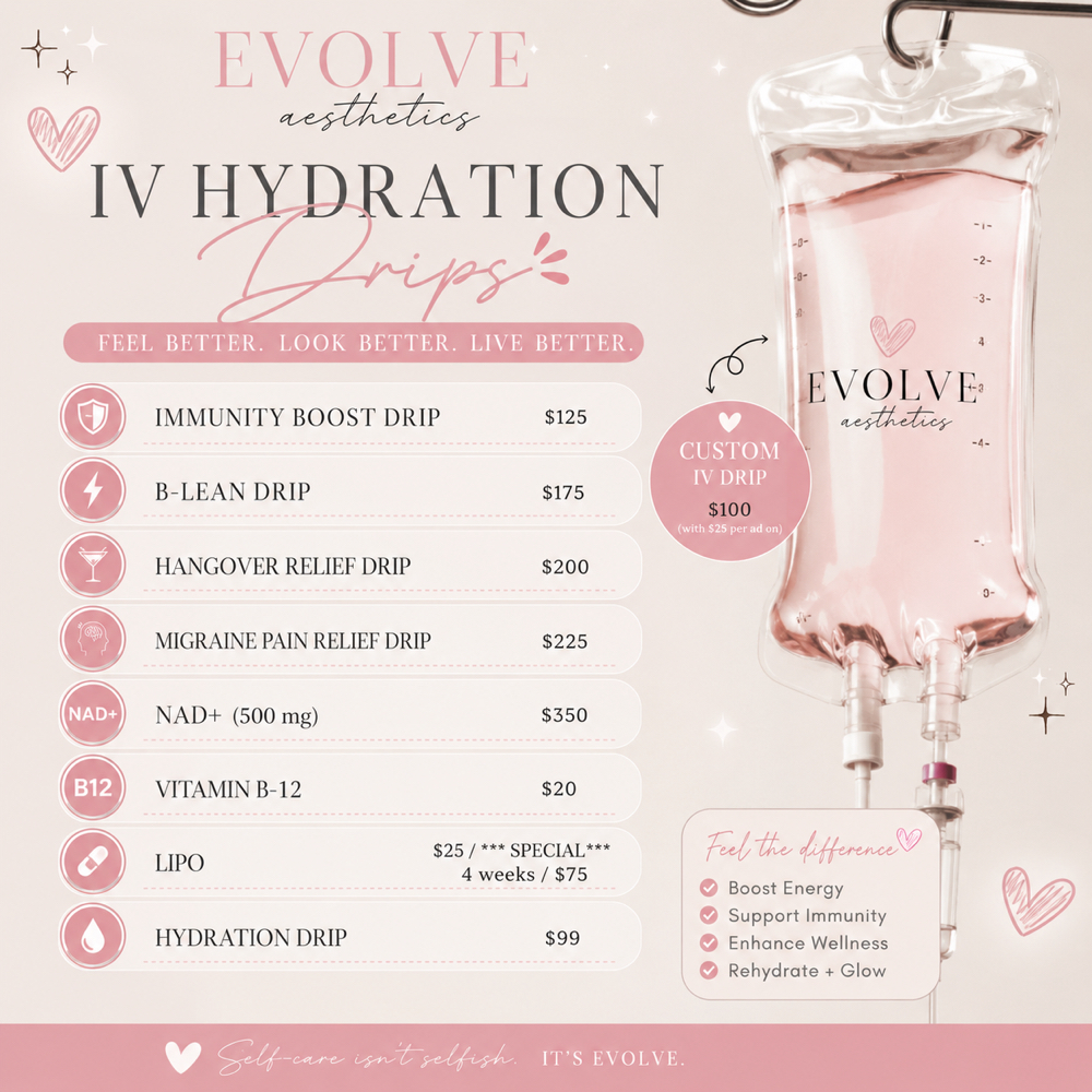 IV drip Infusions at Evolve Aesthetics in Point Pleasant, WV