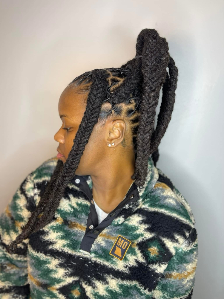 Retwist w/ Fishbone Braids at Locs BySherry in Florissant, MO