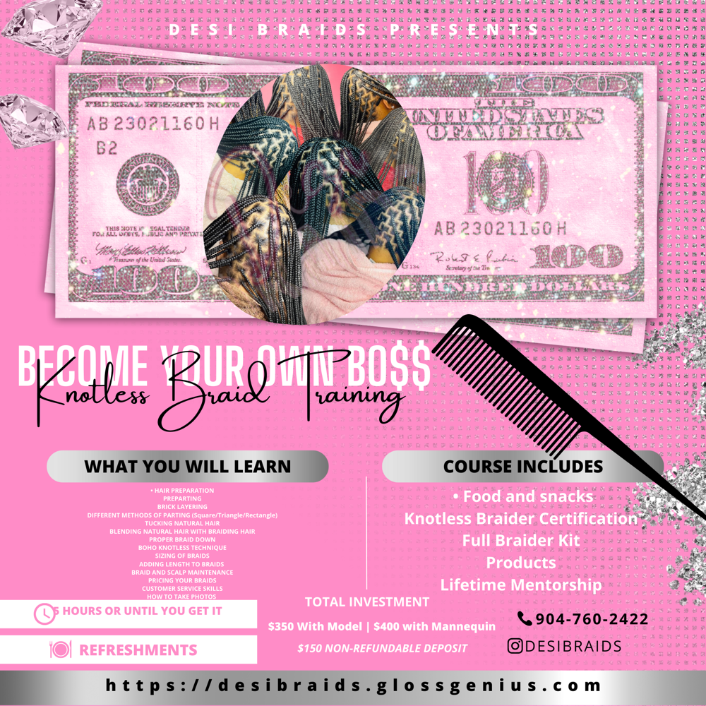 One-on-one Knotless Braid Class!!!