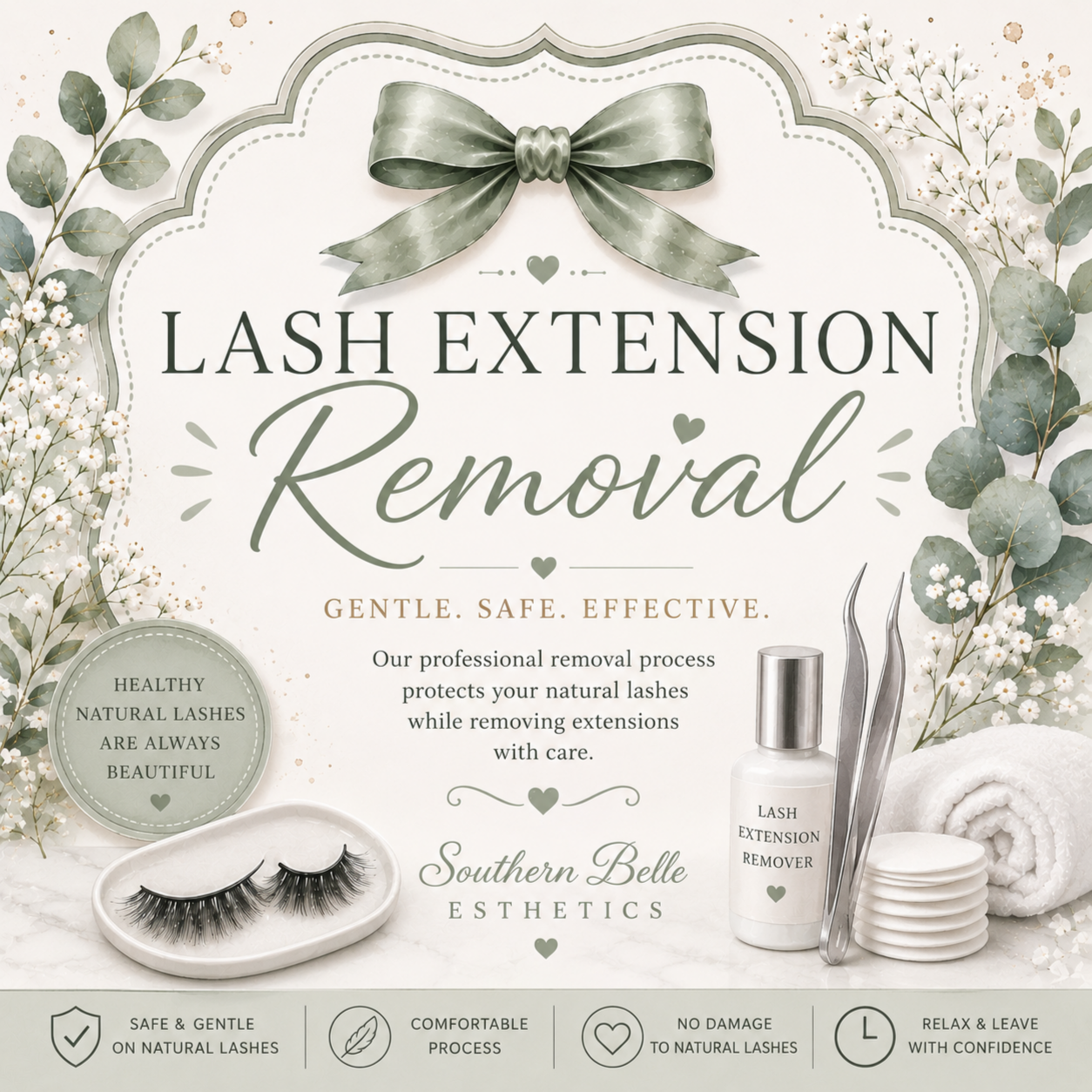 Lash Extensions Removal at Southern Belle Esthetics in Marion, NC