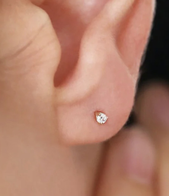 Ear Piercing Clear Stone Stud