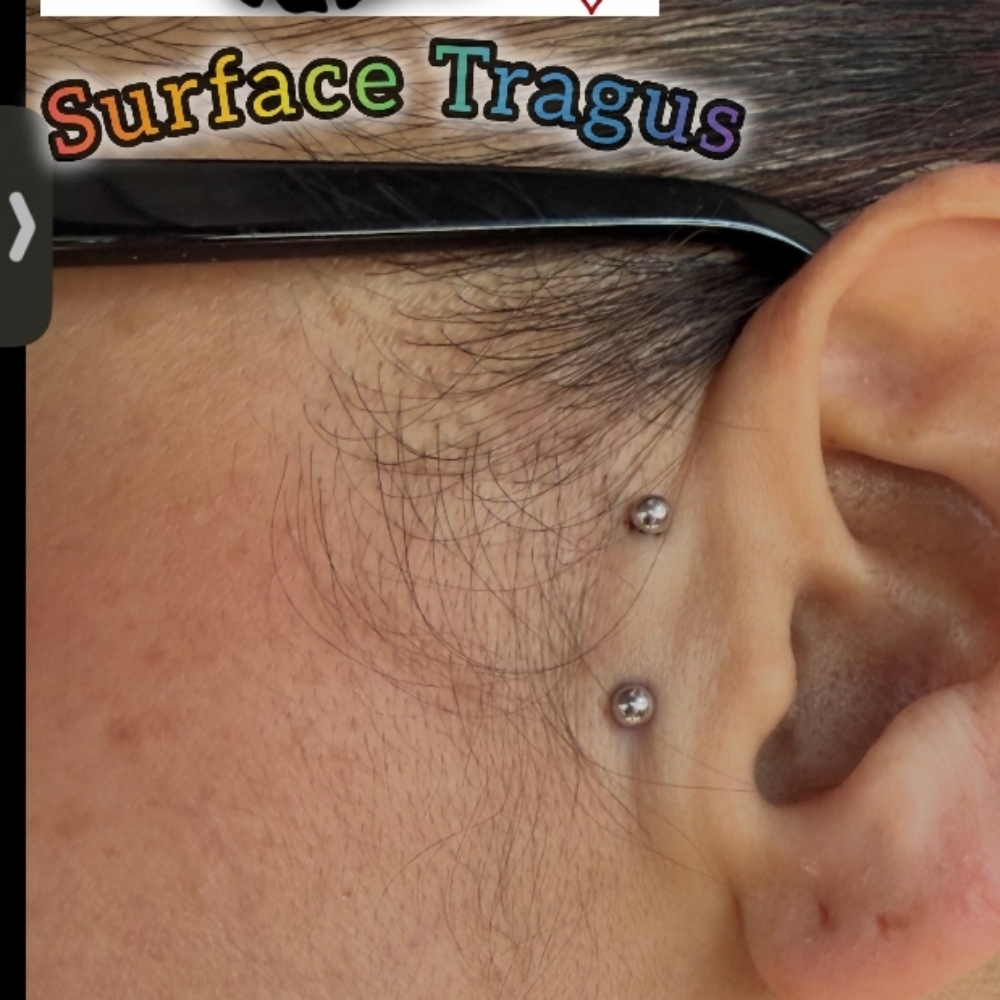 Surface Tragus/ollie at Piercings By Autumn in New Castle, PA