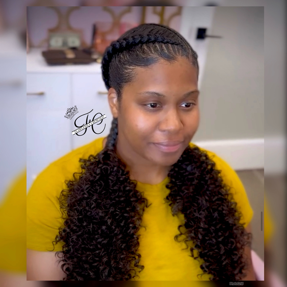 2 Feed-In Ponytails at Flawlessly Crowned Beauty Salon in Chesapeake, VA