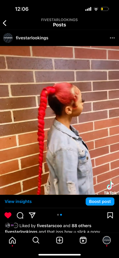 Slick back ponytail