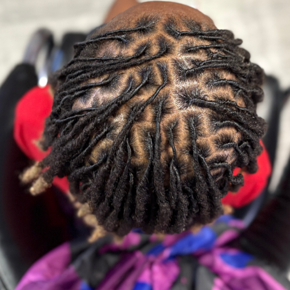 Full Head Basic Loc Retwist at Smiley Hair Styles in Homestead, PA