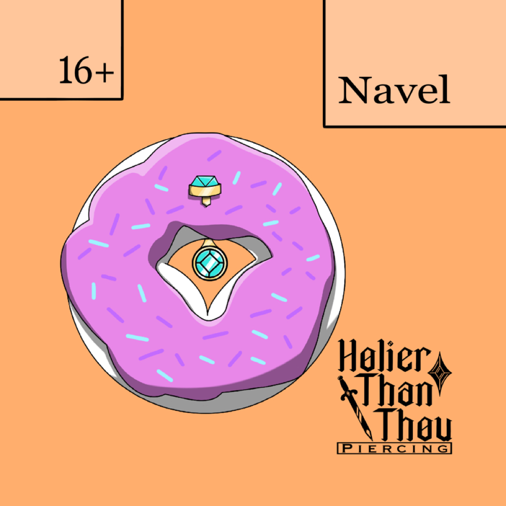 Navel Piercing (must be 16+) at Holier Than Thou Piercing in Richfield, WI