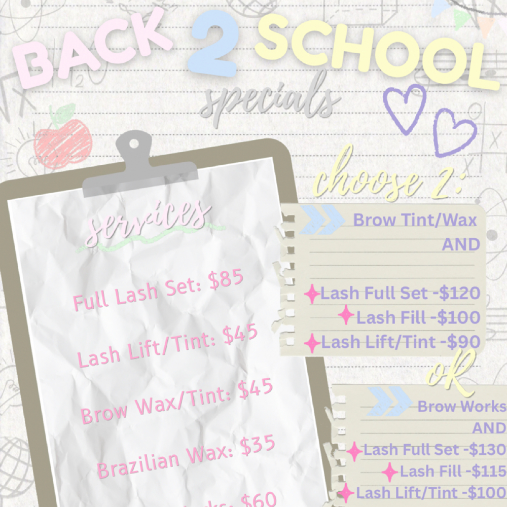 BACK TO SCHOOL SPECIALS at MorgansBeautyStudio in Hanford, CA