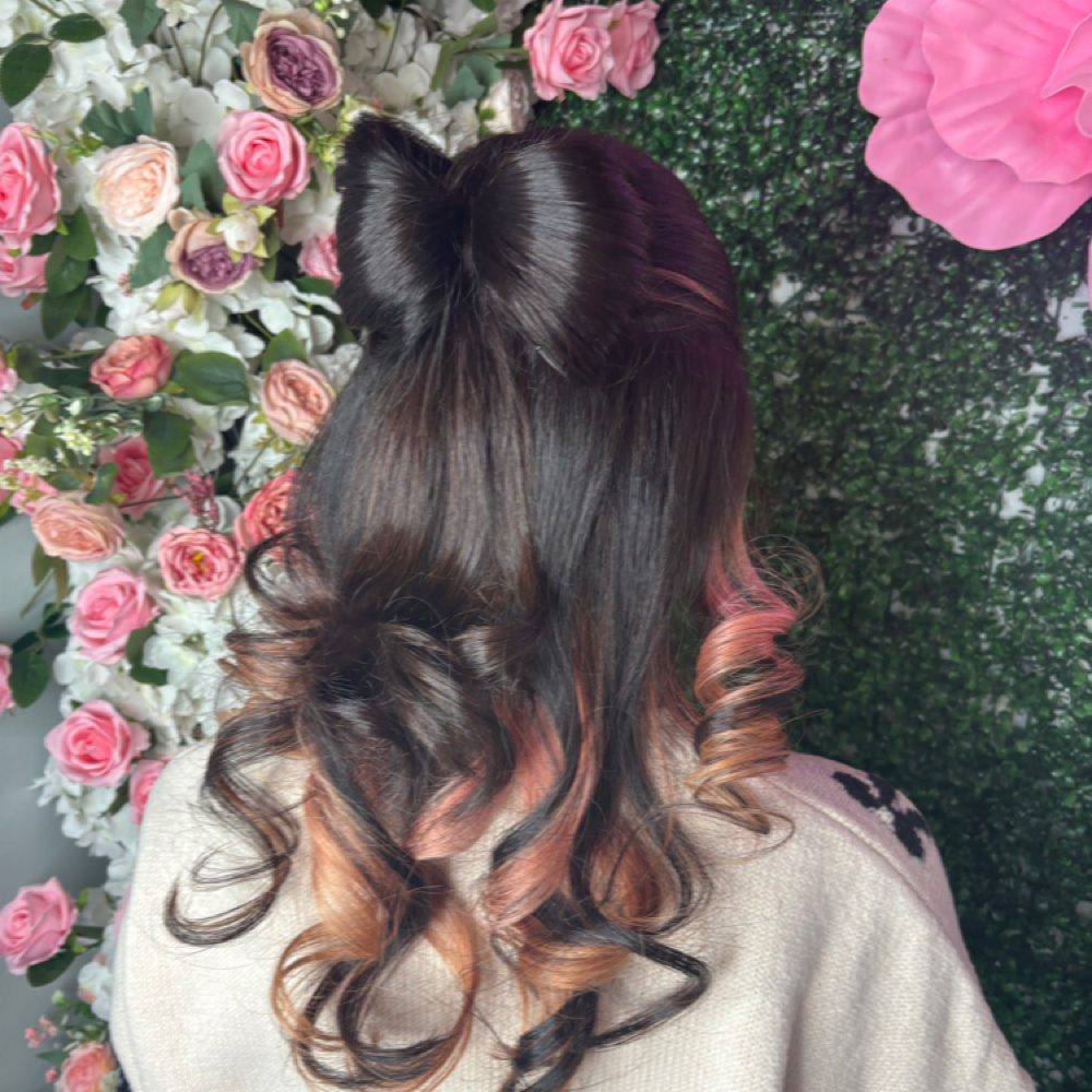 Special occasion Half-Up Style at EOS Botanica in Pembroke, NC