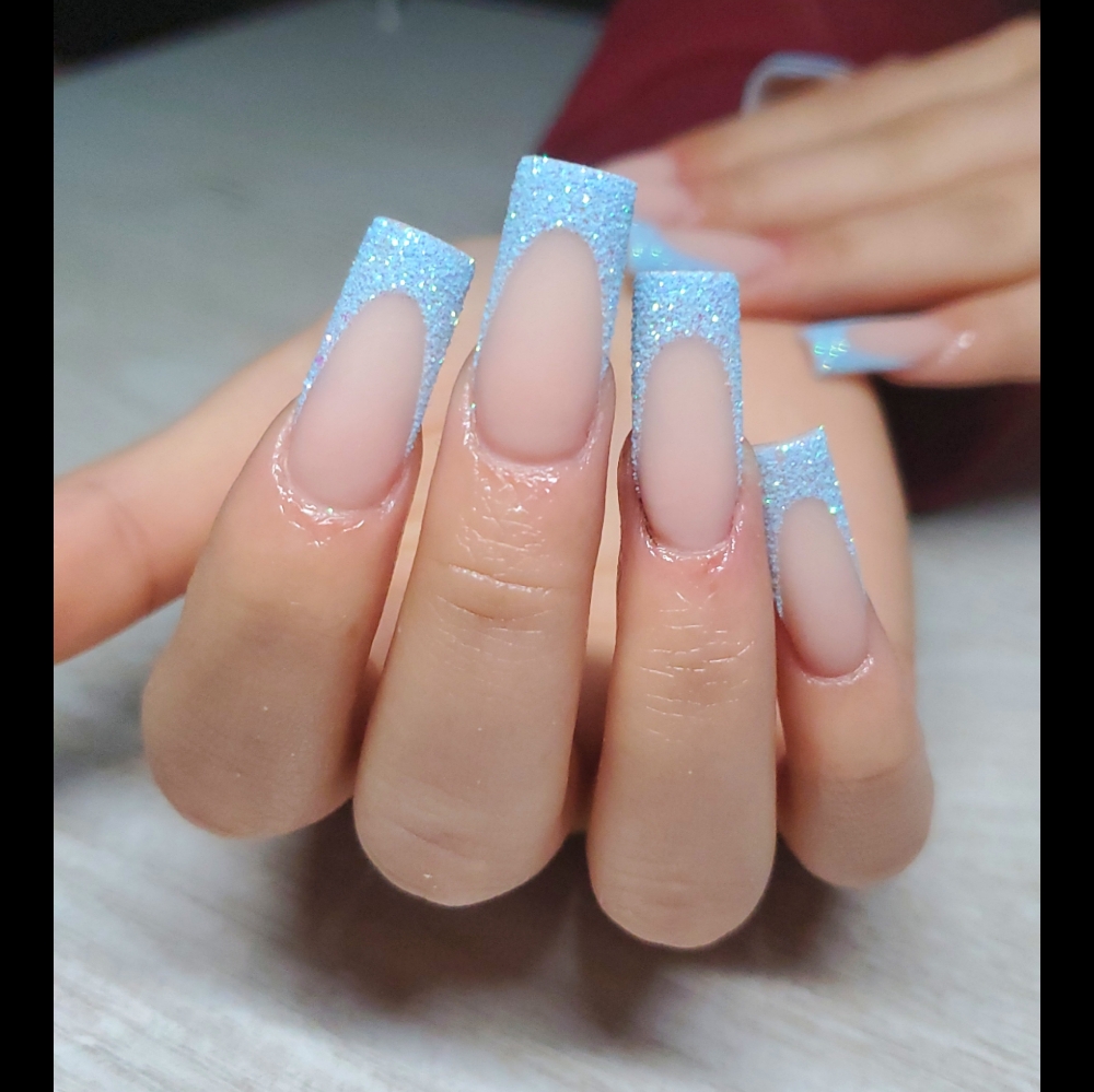 Add-on Raw Glitter French Tip