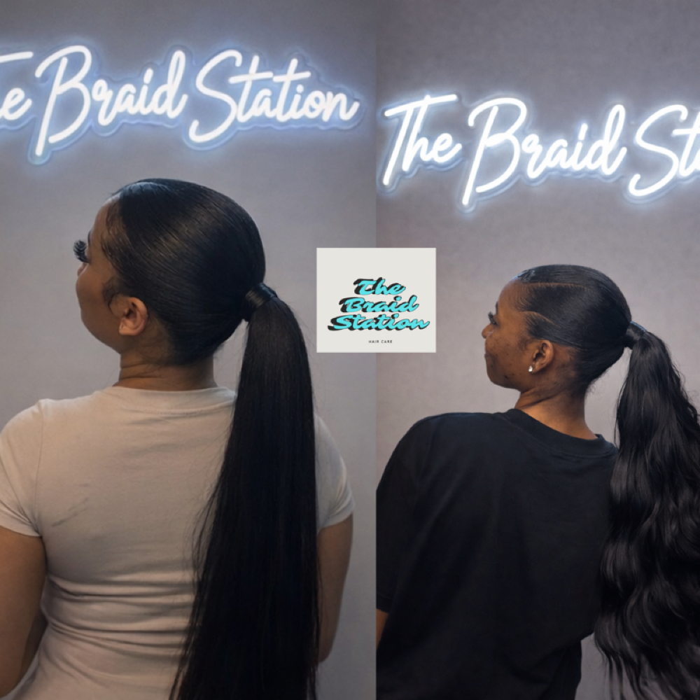 Pony Tails Braided Or With Tracks at The Braid Station in New Bedford, MA
