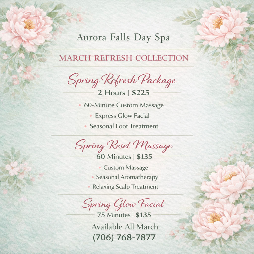 Spring Glow Facial at Aurora Falls Day Spa in Clarkesville, GA
