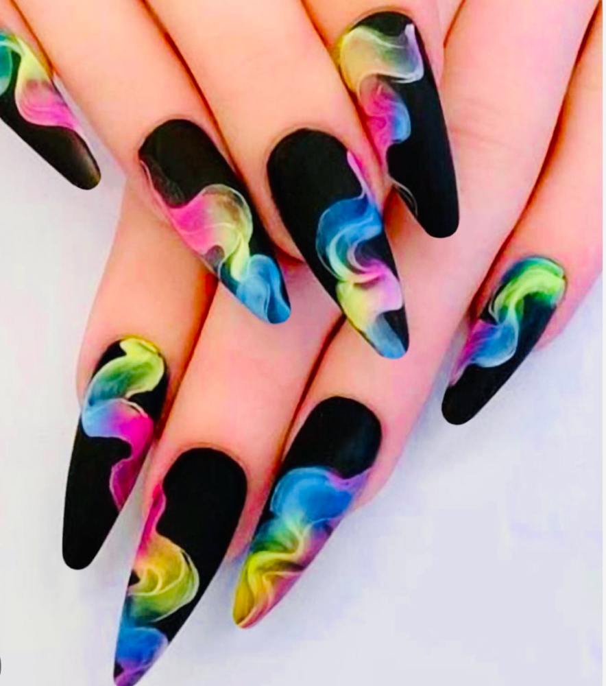 Medium and Artist Acrilic Nail Set at Yendi Creations Hair and Nail Artist in El Paso, TX