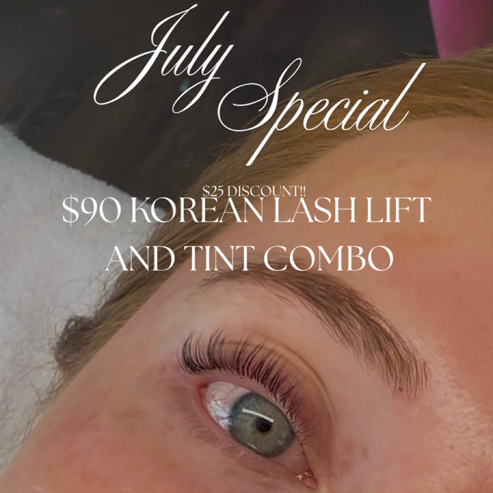 July Special Korean Lash Lift +Tint at Pure Elegance Esthetics in North Andover, MA