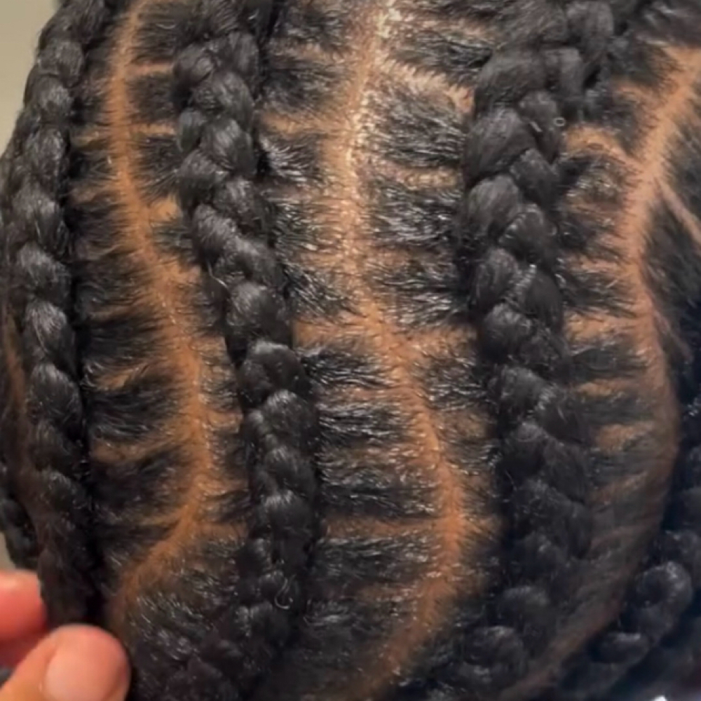 Male cornrows (w/ Minimal Designs) at Dose Braids in Dallas, TX