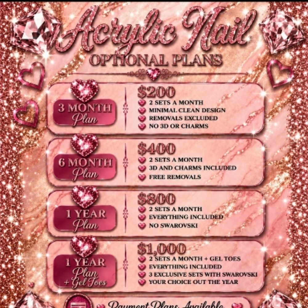 Acrylic Nail Subscription Packages at Nails By Tiana in Austin, TX