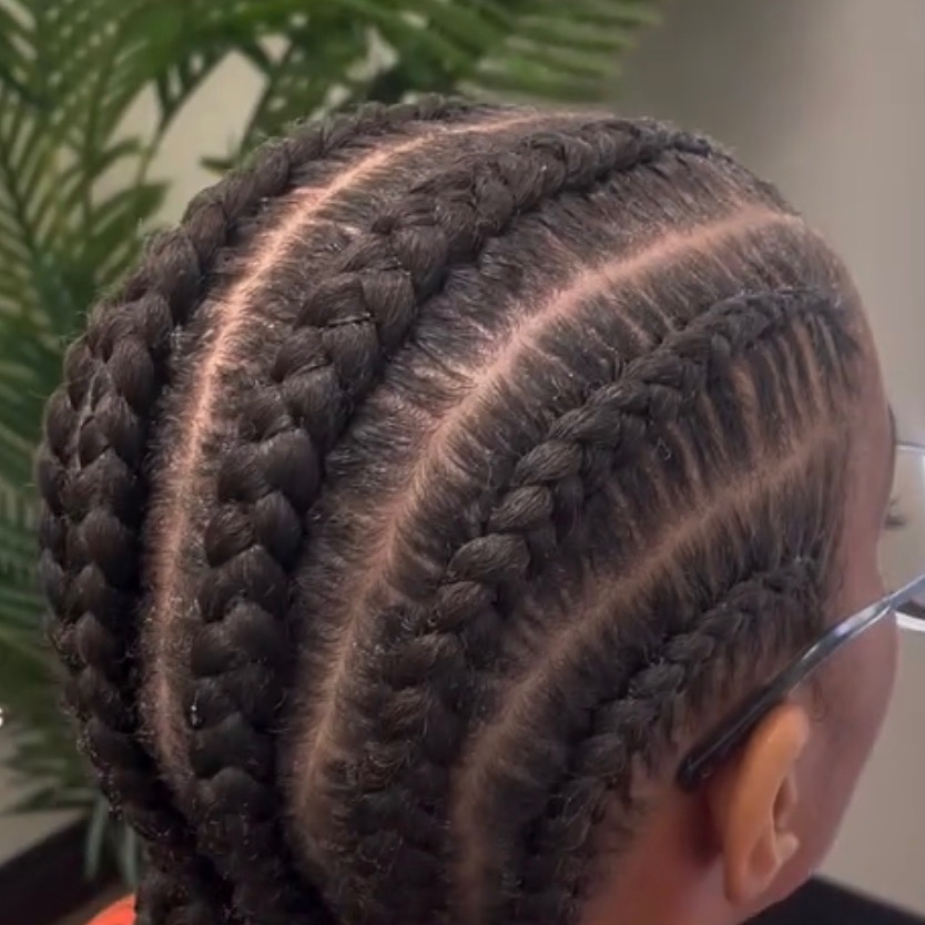 6 Stitch Cornrows (Hair included) at Dose Braids in Dallas, TX