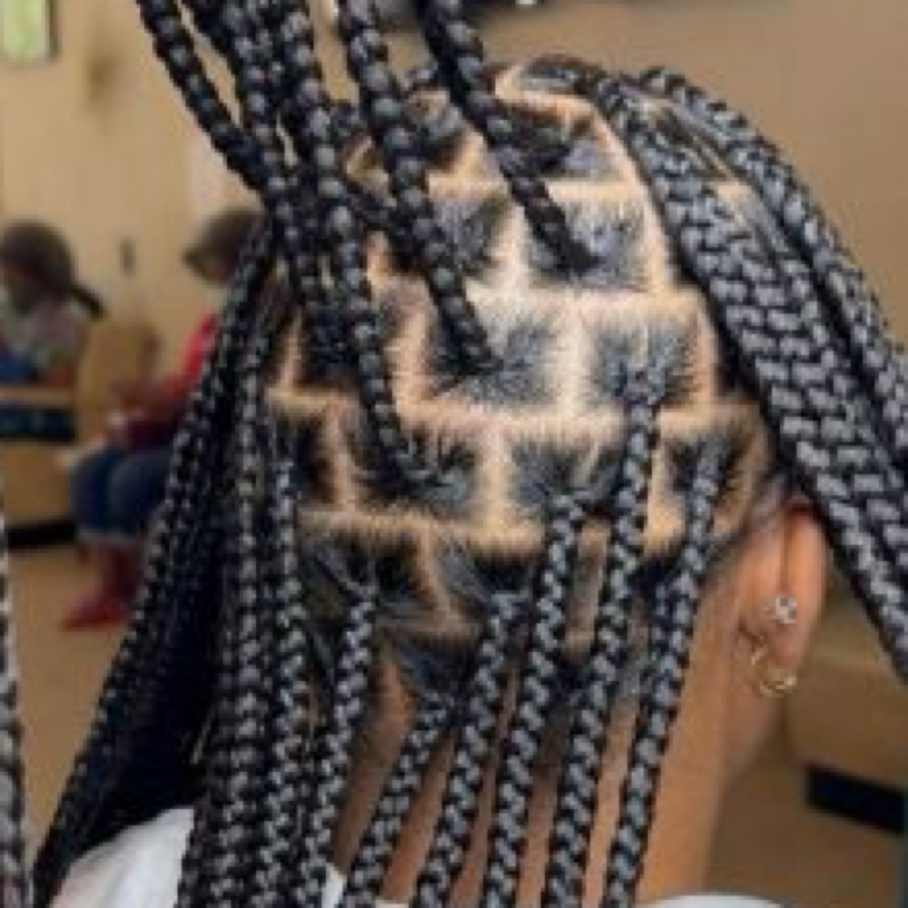 Large Miracle Knots (Feed-in) at Kinky Curly Beauty's Hair Studio in Douglasville, GA