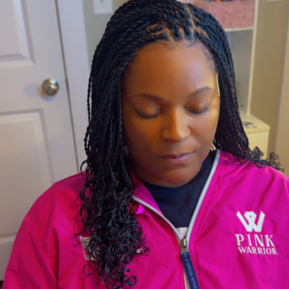 Short Senegelas W/ Rod Curls at Crystal Reneé’s Luscious Brow Bar ,Braids And More in Jonesboro, AR
