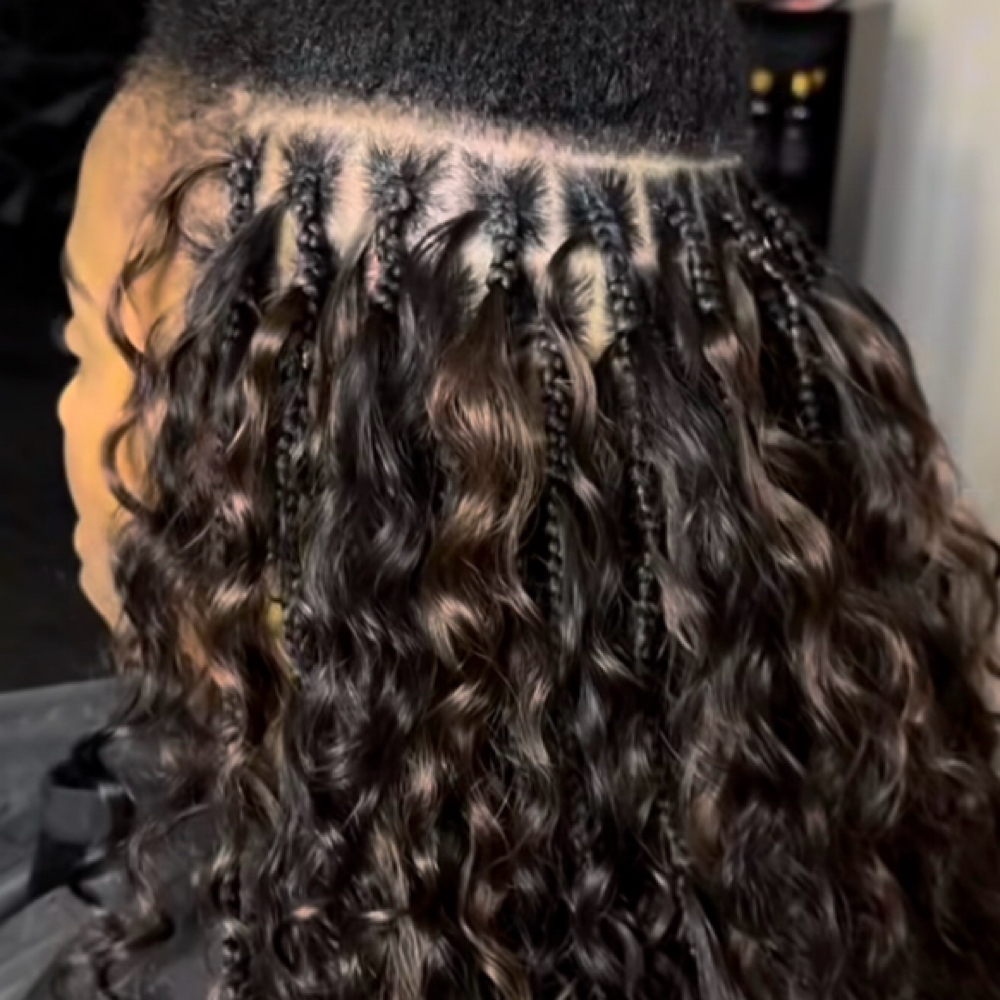 SMeduim Bohoo Braids at Afrokreyol luxury Braids, k Tips, weave & locs salon in Plantation, FL