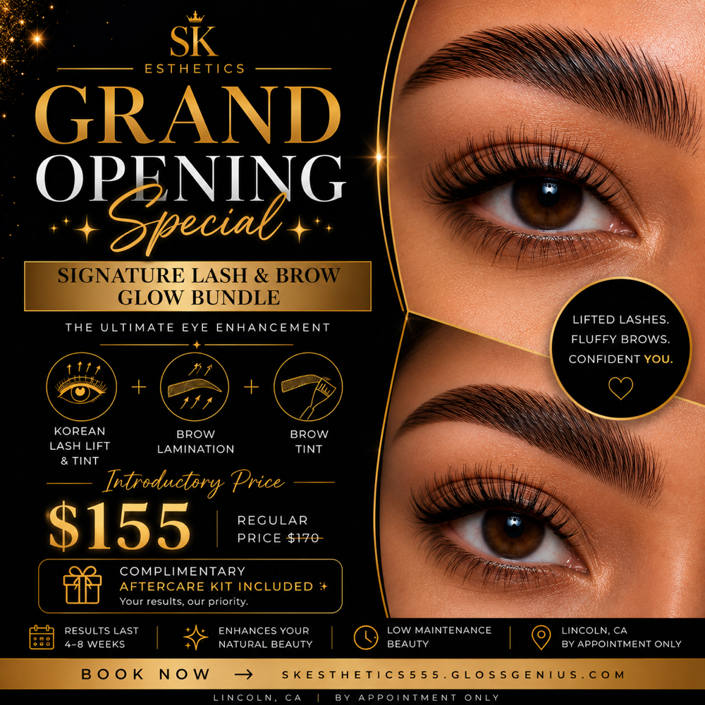 Signature Lash & Brow Glow Bundle ✨ at SK Esthetics in Lincoln, CA