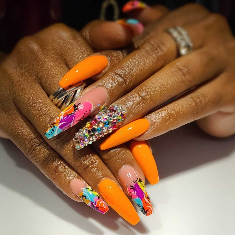 3D, Junk nails, Swavorski at Glam Nailz by Chloe in San Antonio, TX