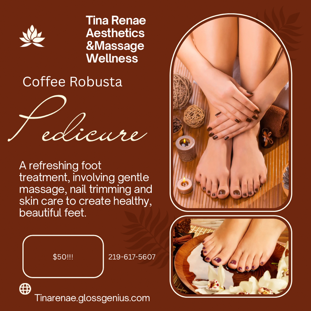 Coffee Robusta Pedicure Treatment at TINA RENAE in Laporte In, IN
