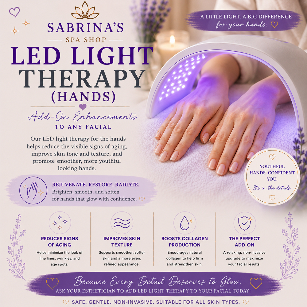 LED Light Therapy - Hands at Sabrina’s Spa Shop in Spring Hill, FL