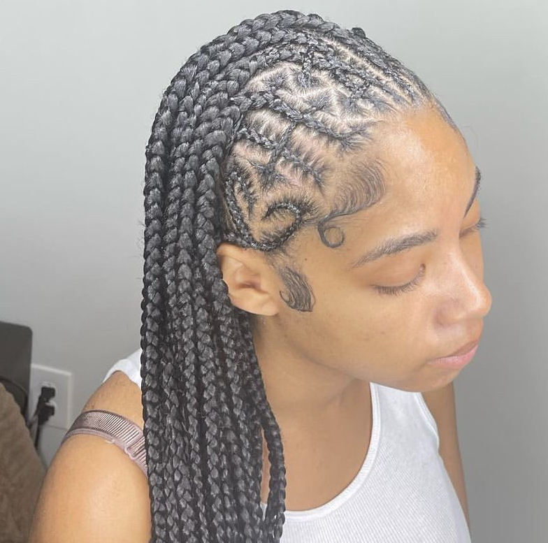 tribal braids (small knotless 4 bac