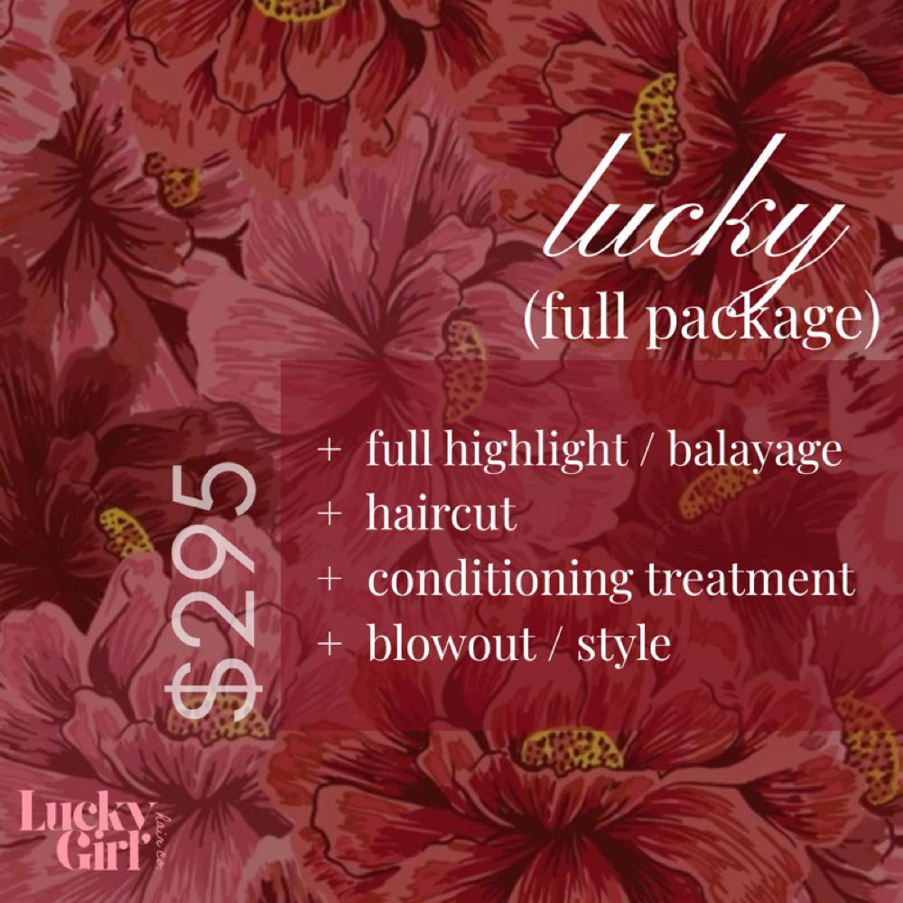 lucky package (full) at lucky girl hair co. in dallas, TX