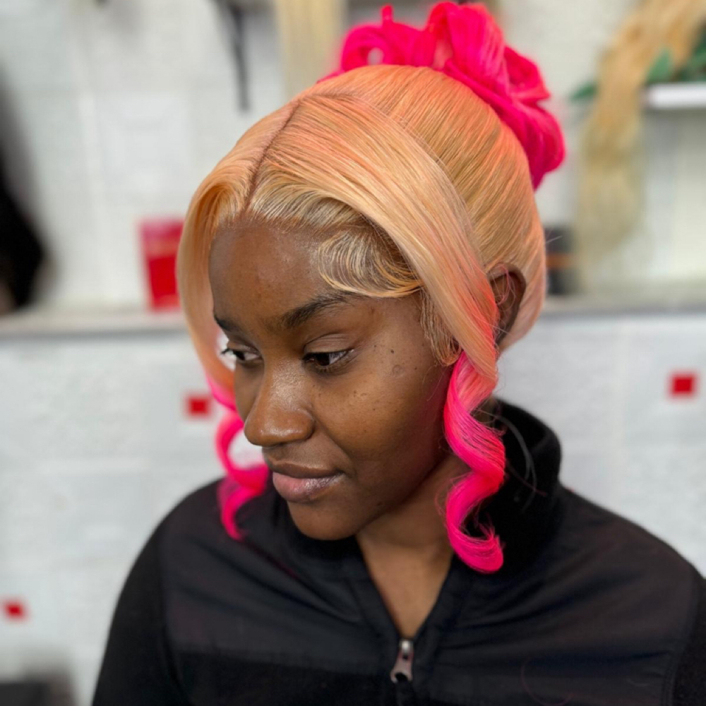 Wig install and updo at Alizah’s Hair Salon in Indianapolis, IN