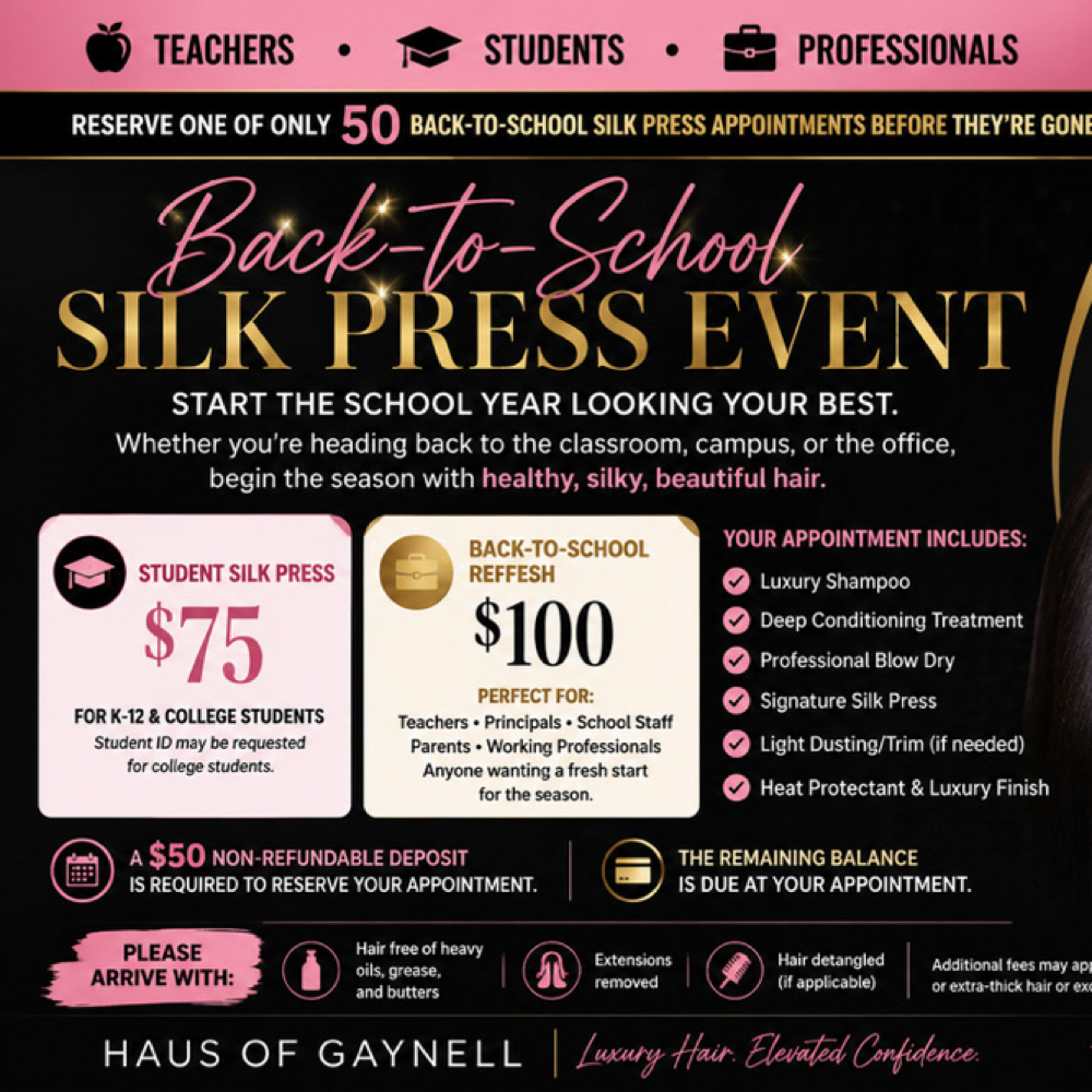 Back To School 2026 at Valentino Virgin Hair Salon Bar in Houston, TX