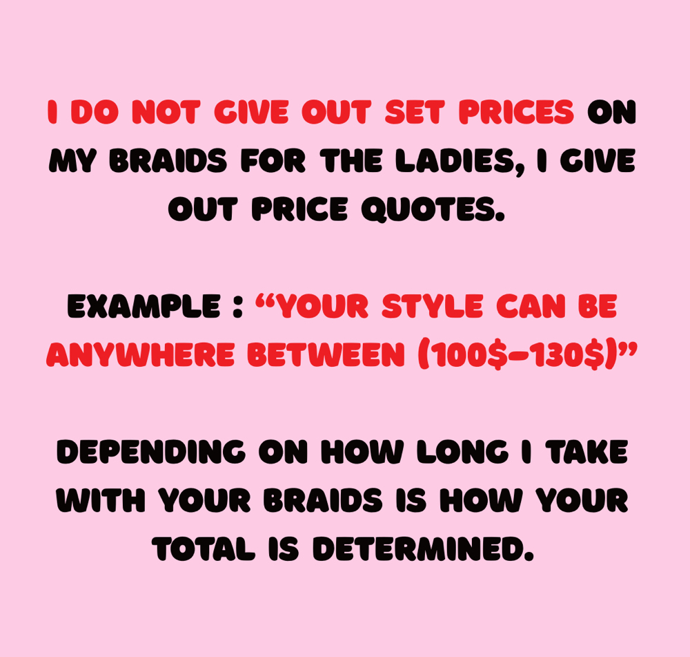 NO SET PRICES