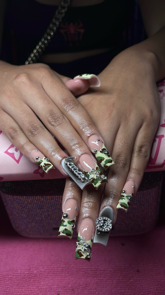 Long Free style set at Nails by Val in Powder springs and alpharetta, GA