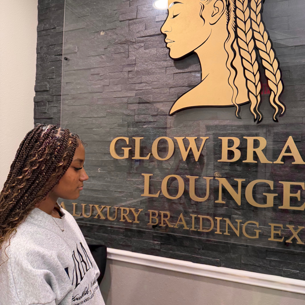 Medium Boho Knotless Braids at Glow Braid Lounge in Pearland, TX