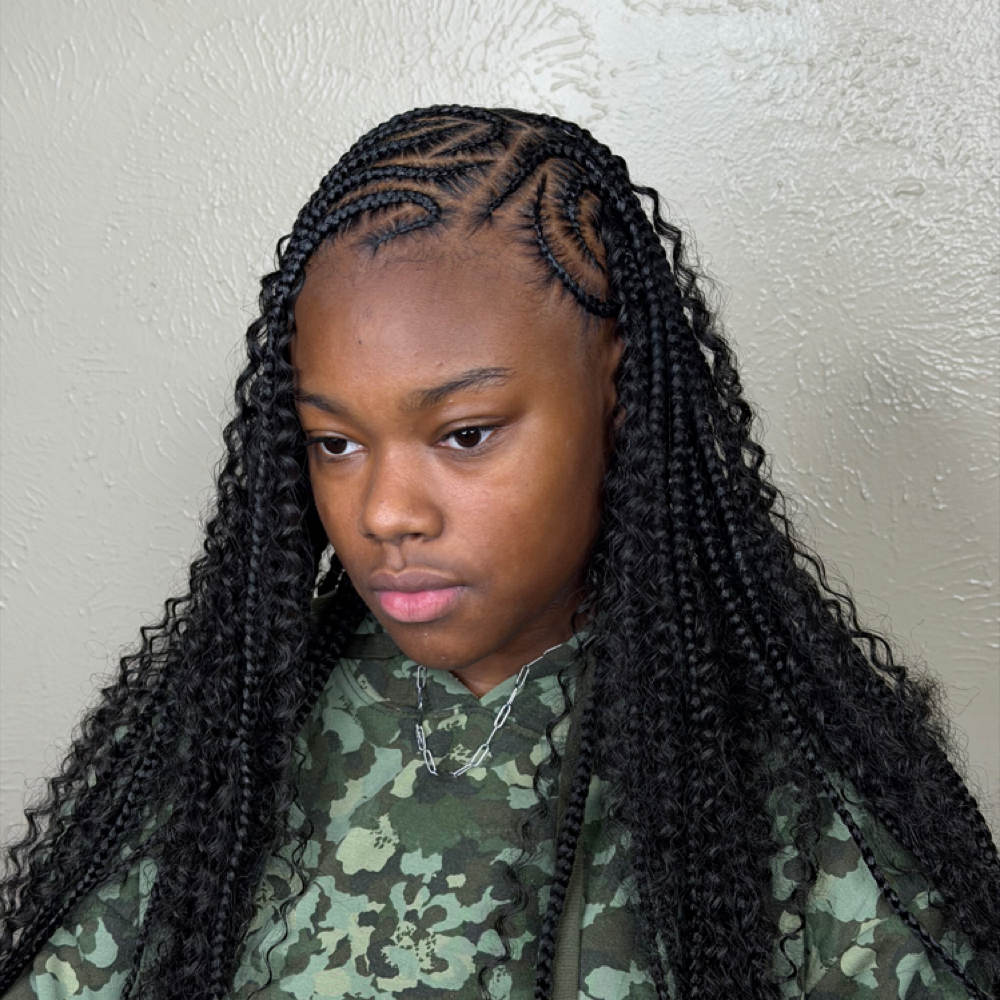 Half Feed Ins / Half Knotless at Styled By Lake in Texarkana, TX