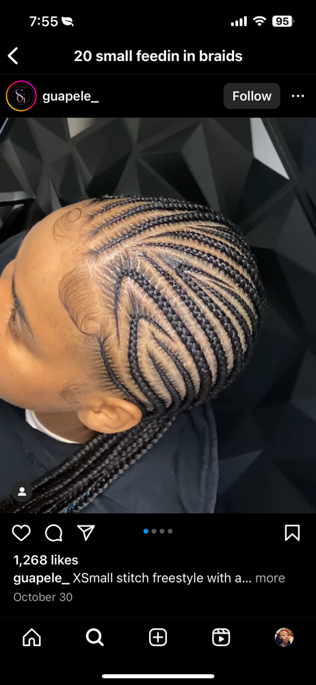 20-30 Small Feedin Braids