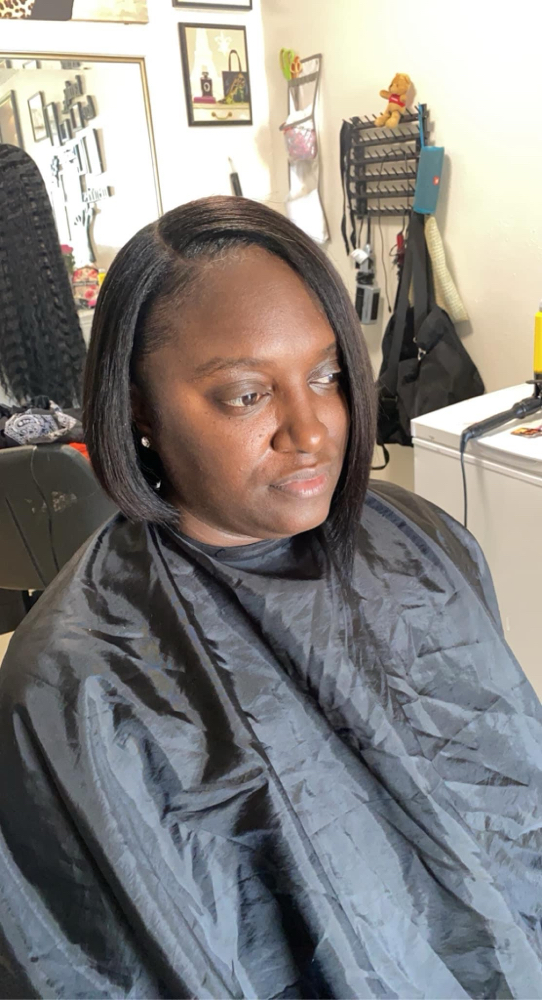 Quick Weave Leave Out + Bob Cut