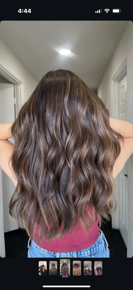 Dimensional Brunette at elise troncoso hair in Brea, CA