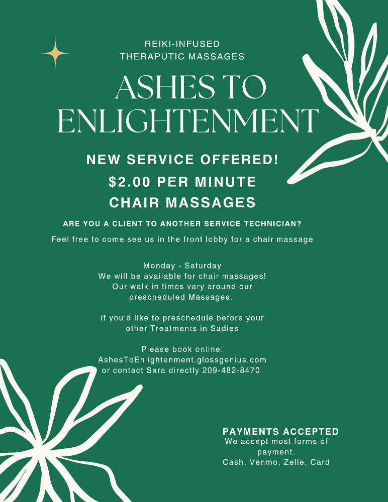 In Office-Chair Massages at Ashes To Enlightenment in Manteca, CA