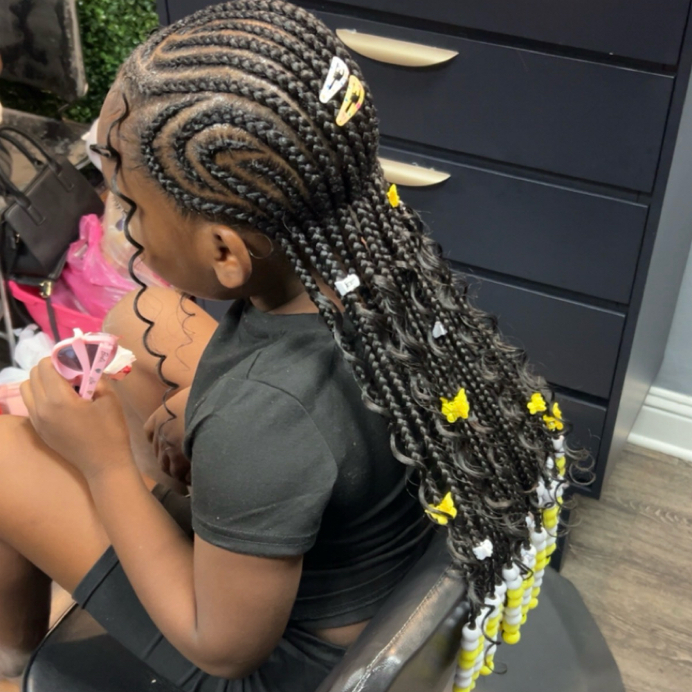 Kid Braided Back Braids(3-10) at 3D BRAIDS in Arlington, TX