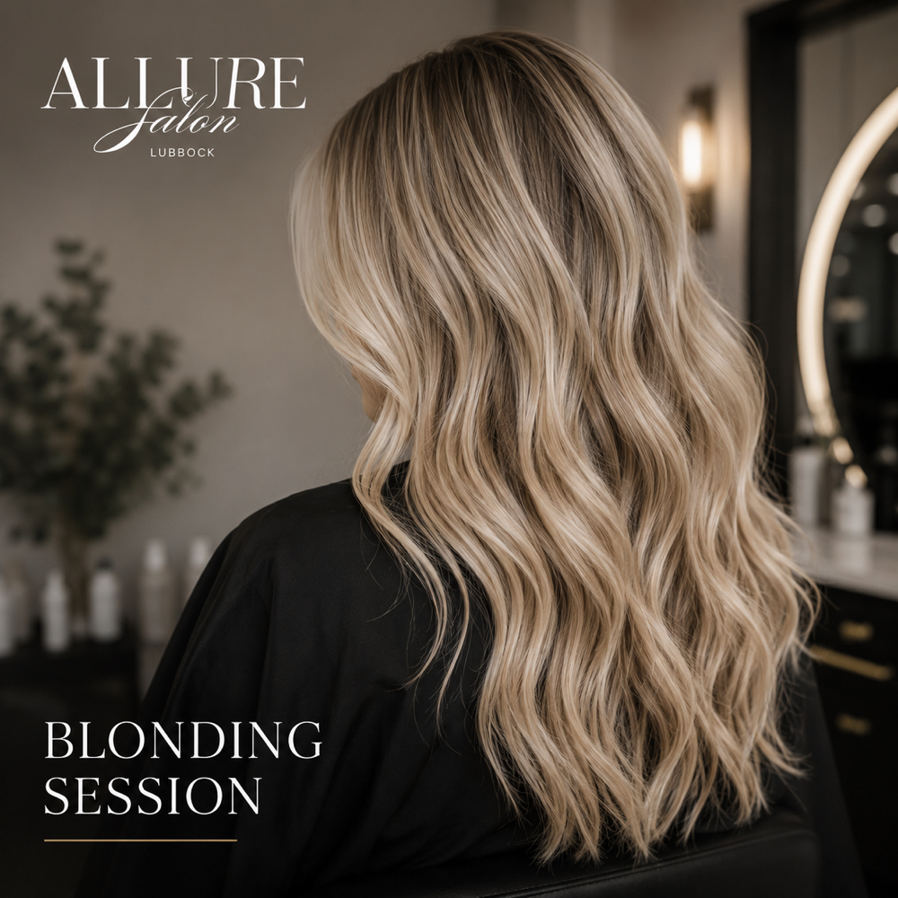 Blonding Session at Allure hair salon in Lubbock, TX