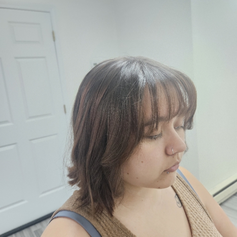 Bang trim at Hailey-Hues in Missoula, MT