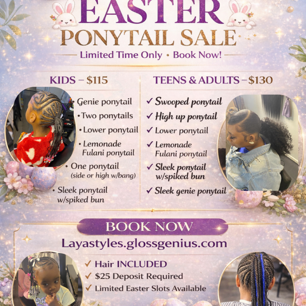Easter Ponytail Sale at Laya Styles in North Charleston, SC