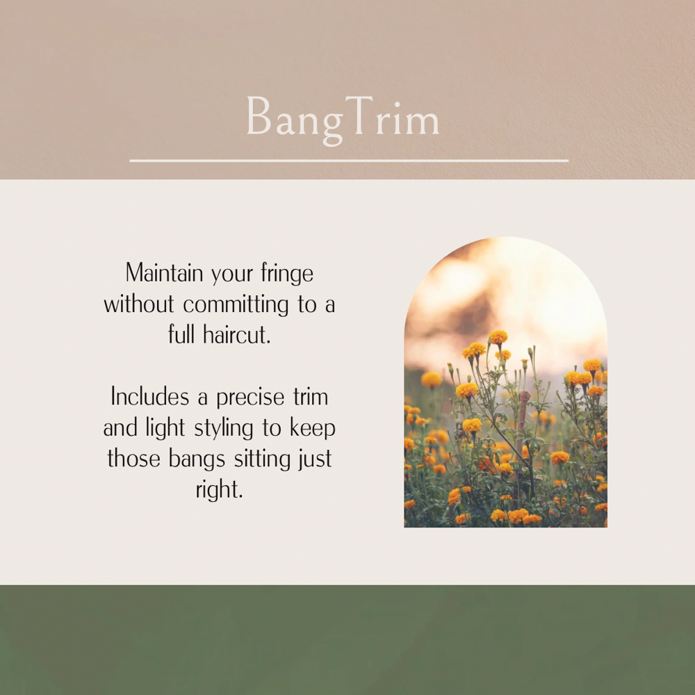 Bang Trim at Northern Roots Hair in Concord, NH