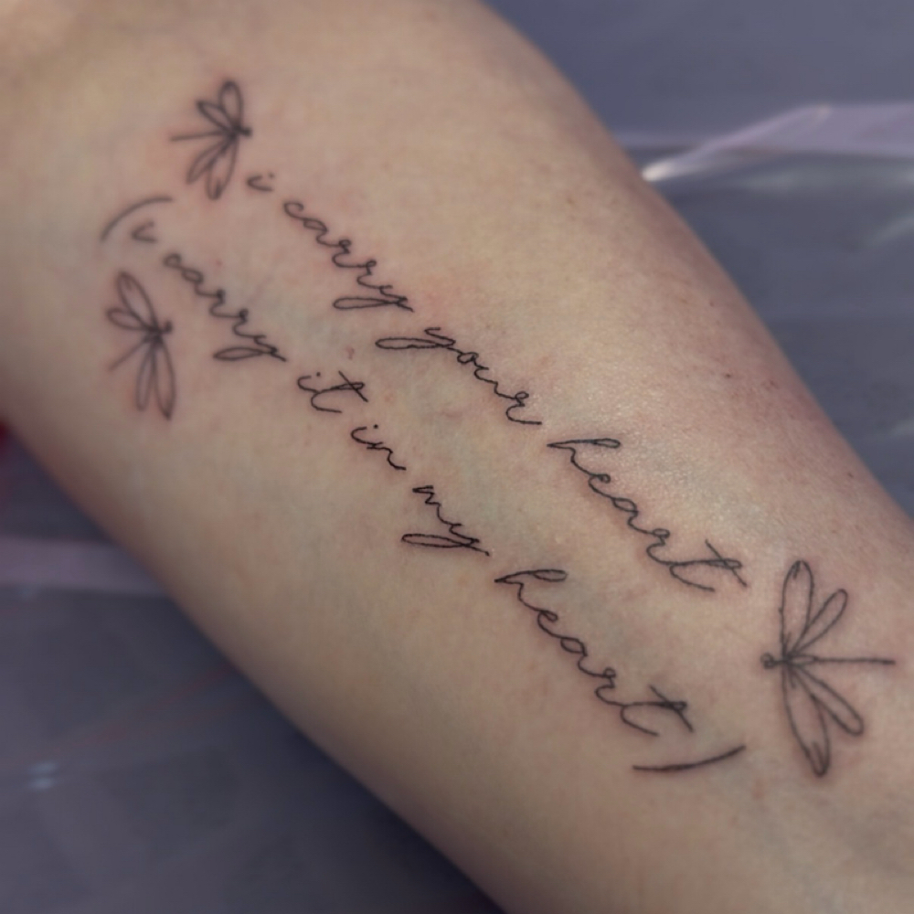 Small Fine Line Tattoo at Ink Addict Tattoos in The Woodlands, TX