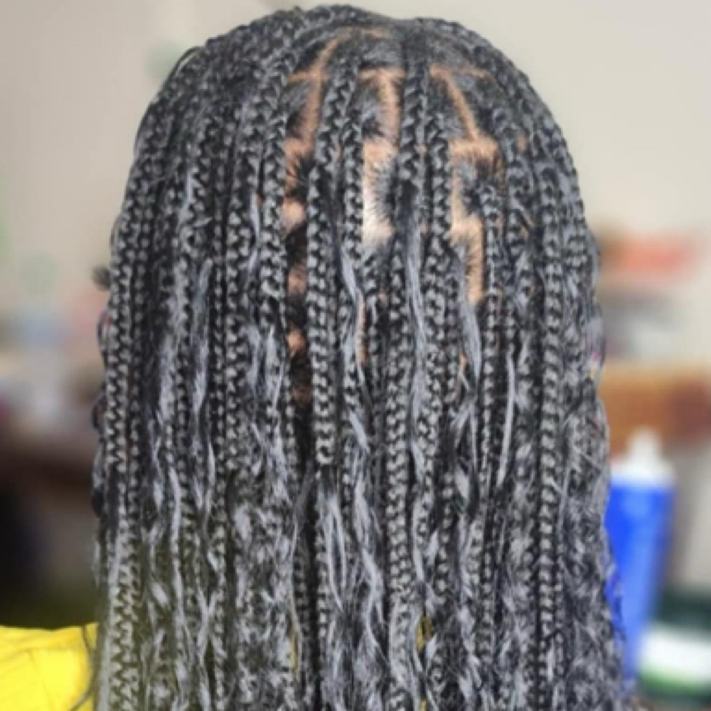 Medium Boho Knotless Braids at E-Money Braidz in Memphis, TN