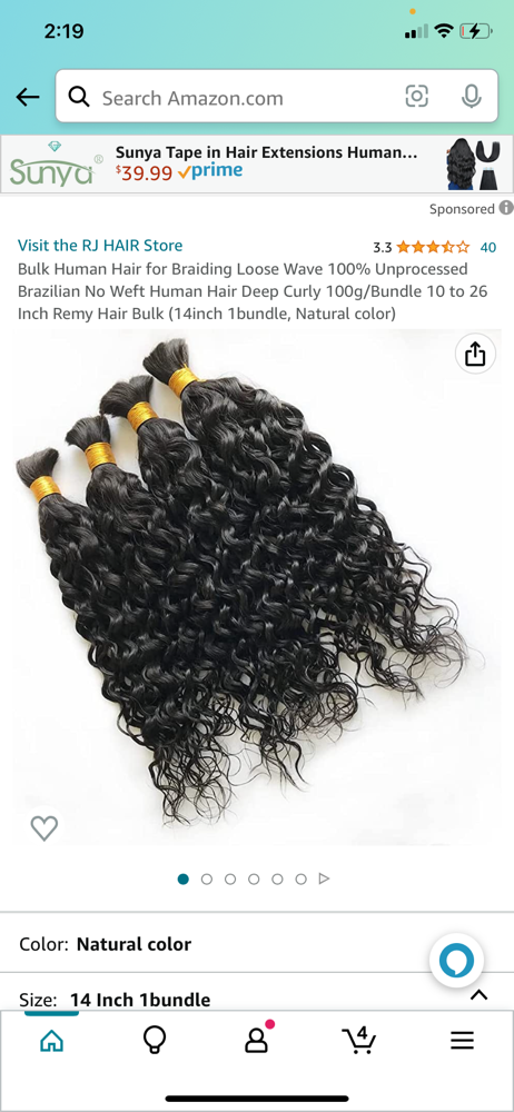  Bulk Human Hair for Braiding Loose Wave 100% Unprocessed  Brazilian No Weft Human Hair Deep Curly 100g/Bundle 10 to 26 Inch Remy Hair  Bulk (14inch 1bundle, Natural color) : Beauty