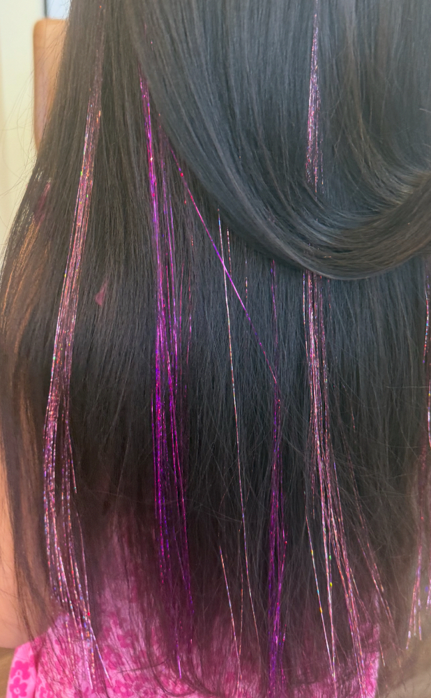 Hair tinsel at ColoredbyK in Tehachapi, CA